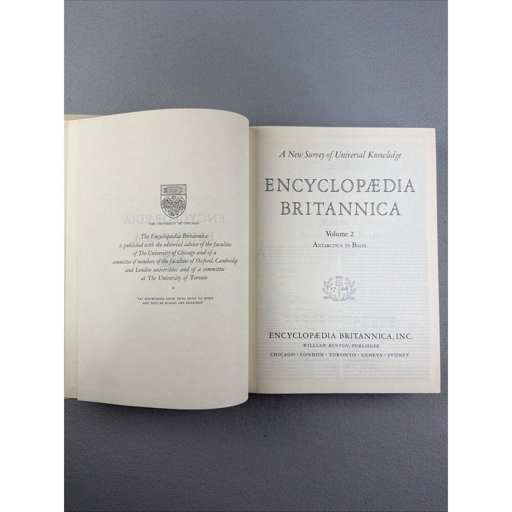 Vintage Encyclopedia Britannica Replacement Volume 2 Gold Antartica Balfe - Picture 5 of 13